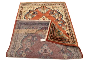 Semi Antique Traditional Red 4X7'6 Mahal Persian Rug