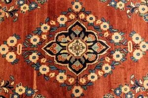 Semi Antique Traditional Red 4X7'6 Mahal Persian Rug