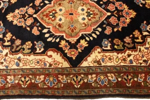 Vintage Traditional Charcoal 4'3X6'7 Mahal Persian Rug