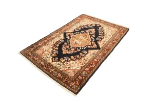 Vintage Traditional Charcoal 4'3X6'7 Mahal Persian Rug