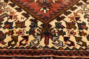 Vintage Red Geometric 5'5X6'7 Heriz Persian Rug