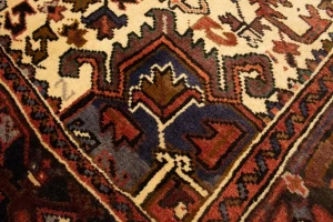 Vintage Red Geometric 5'5X6'7 Heriz Persian Rug