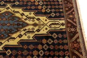 Antique Cream Tribal 4X6 Mazlaghan Persian Rug