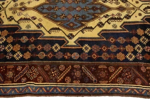 Antique Cream Tribal 4X6 Mazlaghan Persian Rug