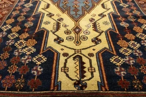 Antique Cream Tribal 4X6 Mazlaghan Persian Rug
