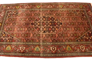 Vintage Floral Red 4X7 Bidjar Gholtogh Persian Rug