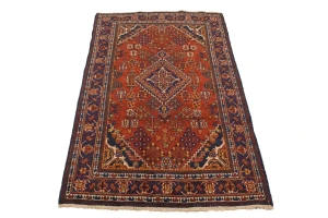 Red Semi Antique Tribal 4X7 Joshaghan Persian Oriental Rug