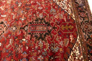 Vintage Rusty Red Geometric 11X15'5 Heriz Persian Rug