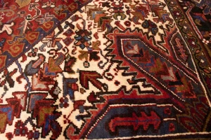 Vintage Rusty Red Geometric 11X15'5 Heriz Persian Rug