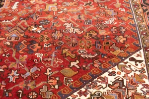Vintage Rusty Red Geometric 11X15'5 Heriz Persian Rug