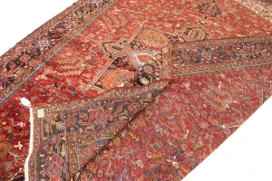 Vintage Rusty Red Geometric 11X15'5 Heriz Persian Rug