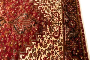 Semi Antique Red Geometric 11'5X14'5 Heriz Persian Rug