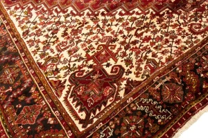 Semi Antique Red Geometric 11'5X14'5 Heriz Persian Rug