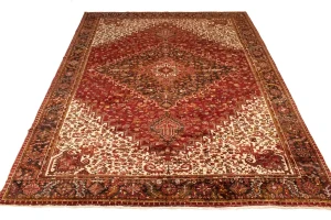 Semi Antique Red Geometric 11'5X14'5 Heriz Persian Rug