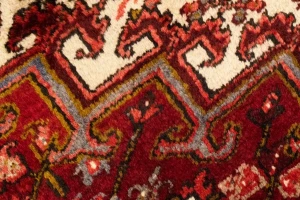 Semi Antique Red Geometric 11'5X14'5 Heriz Persian Rug