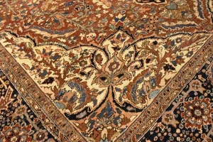 Antique Rusty Red Floral 10'3X14'5 Heriz Goravan Persian Rug
