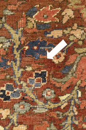 Antique Rusty Red Floral 10'3X14'5 Heriz Goravan Persian Rug