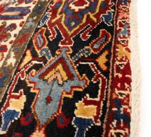 Semi Antique Red Geometric 10'7X13'6 Heriz Persian Rug