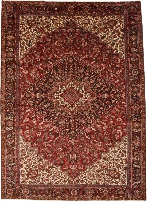 Antique Red Geometric 11X15 Heriz  Persian Rug