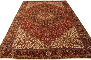 Antique Red Geometric 11X15 Heriz  Persian Rug