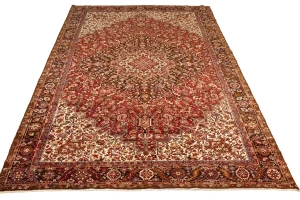 Antique Red Geometric 11X15 Heriz  Persian Rug