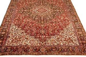 Antique Red Geometric 11X15 Heriz  Persian Rug