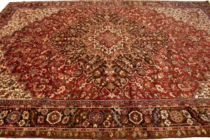 Antique Red Geometric 11X15 Heriz  Persian Rug