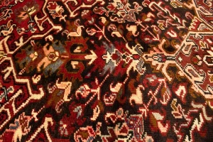Antique Red Geometric 11X15 Heriz  Persian Rug