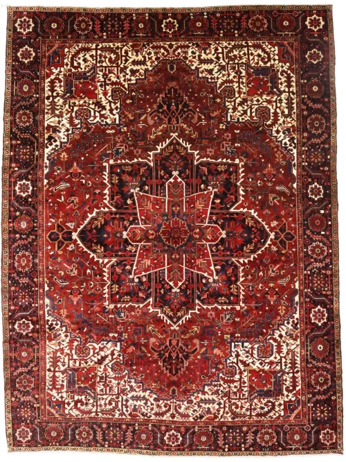 Semi Antique Red Geometric 11X15 Heriz  Persian Rug