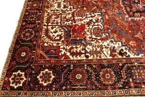 Semi Antique Red Geometric 11X15 Heriz  Persian Rug