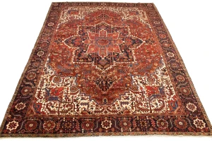 Semi Antique Red Geometric 11X15 Heriz  Persian Rug