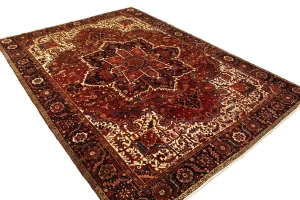Semi Antique Red Geometric 11X15 Heriz  Persian Rug