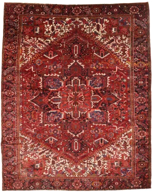 Semi Antique Red Geometric 11X14 Heriz Persian Rug