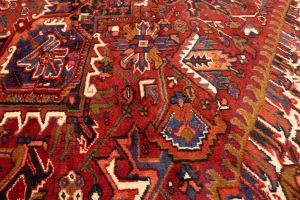 Semi Antique Red Geometric 11X14 Heriz Persian Rug