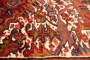 Semi Antique Red Geometric 11X14 Heriz Persian Rug