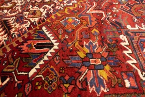 Semi Antique Red Geometric 11X14 Heriz Persian Rug