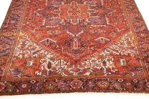 Semi Antique Red Geometric 11X14 Heriz Persian Rug
