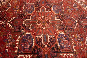 Semi Antique Red Geometric 11X14 Heriz Persian Rug