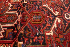 Semi Antique Red Geometric 11X14 Heriz Persian Rug