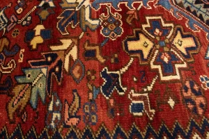 Red Semi Antique Geometric 10'4X15'7 Heriz Persian Oriental Rug
