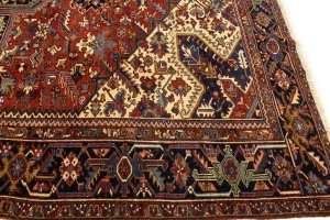 Red Semi Antique Geometric 10'4X15'7 Heriz Persian Oriental Rug
