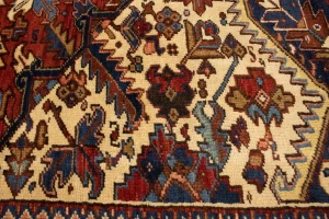 Red Semi Antique Geometric 10'4X15'7 Heriz Persian Oriental Rug