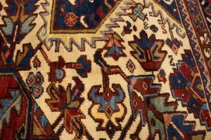 Red Semi Antique Geometric 10'4X15'7 Heriz Persian Oriental Rug