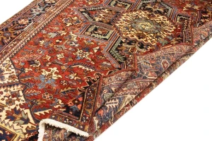 Red Semi Antique Geometric 10'4X15'7 Heriz Persian Oriental Rug