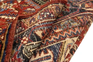 Red Semi Antique Geometric 10'4X15'7 Heriz Persian Oriental Rug