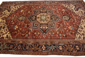 Red Semi Antique Geometric 10'4X15'7 Heriz Persian Oriental Rug