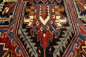 Red Semi Antique Geometric 10'4X15'7 Heriz Persian Oriental Rug