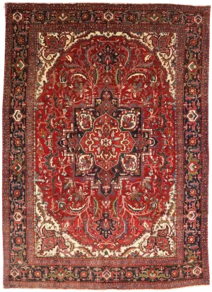 Semi Antique Red Floral 11X15 Goravan Heriz  Persian Rug