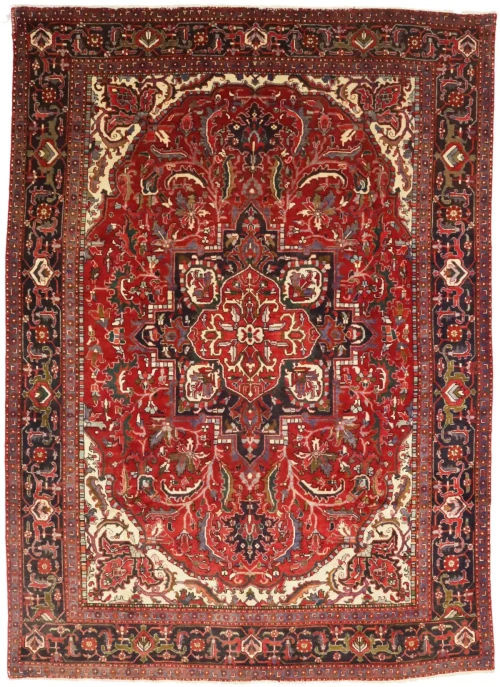 Semi Antique Red Floral 11X15 Goravan Heriz  Persian Rug