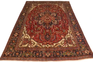Semi Antique Red Floral 11X15 Goravan Heriz  Persian Rug